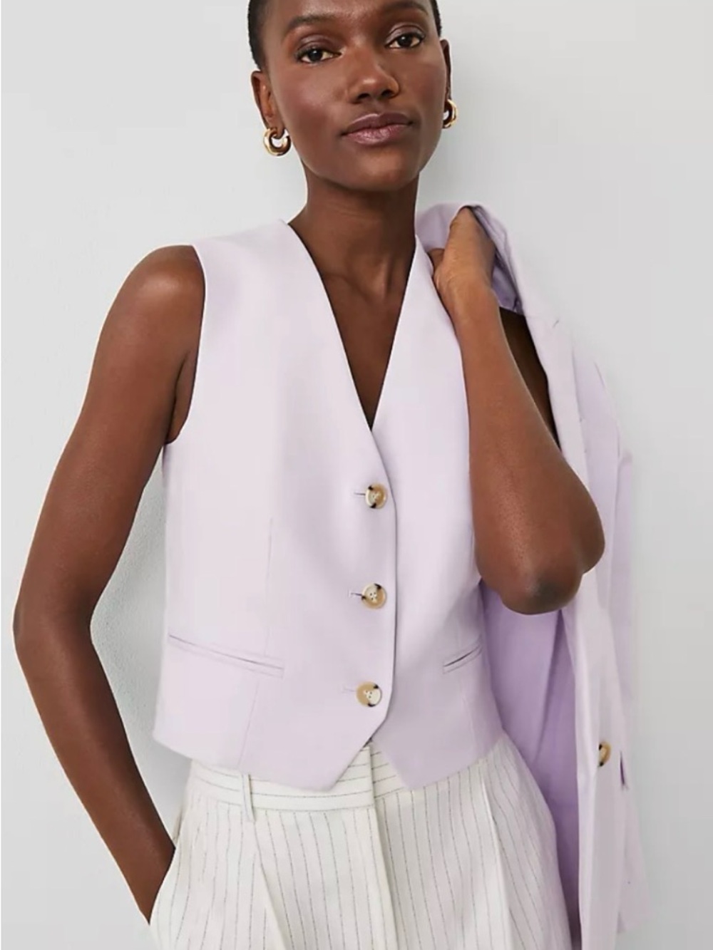 Ann Taylor NWT Lilac Sleeveless Tailored Vest size 12
